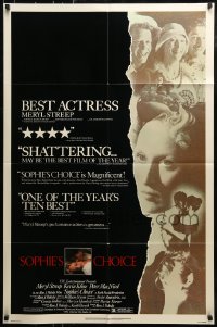 9p811 SOPHIE'S CHOICE 1sh 1982 Alan J. Pakula directed, Meryl Streep, Kevin Kline, Peter MacNicol!