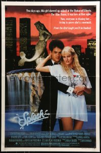 9p817 SPLASH 1sh 1984 Tom Hanks loves mermaid Daryl Hannah in New York City under Twin Towers!
