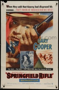 9p818 SPRINGFIELD RIFLE 1sh 1952 cool close-up artwork of Gary Cooper with rifle!