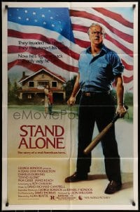 9p827 STAND ALONE 1sh 1985 artwork of Charles Durning in the story of a real American hero!