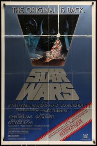 9p836 STAR WARS studio style 1sh R1982 George Lucas, Tom Jung, advertising Revenge of the Jedi!