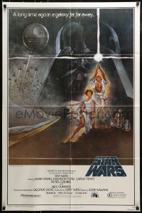 9p837 STAR WARS style A fourth printing 1sh 1977 George Lucas sci-fi epic, classic art by Tom Jung!