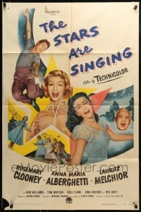 9p842 STARS ARE SINGING 1sh 1953 Rosemary Clooney & illegal Polish alien Anna Maria Alberghetti!