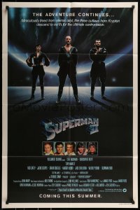 9p867 SUPERMAN II teaser 1sh 1981 Christopher Reeve, Terence Stamp, great image of villains!
