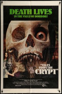 9p875 TALES FROM THE CRYPT 1sh 1972 Peter Cushing, Joan Collins, E.C. comics, cool skull image!