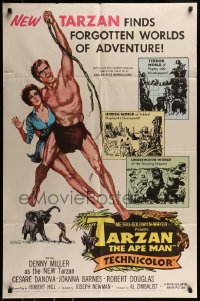 9p880 TARZAN THE APE MAN 1sh 1959 Edgar Rice Burroughs, Denny Miller & sexy Joanna Barnes!