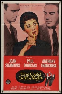 9p900 THIS COULD BE THE NIGHT 1sh 1957 Jean Simmons between Paul Douglas & Anthony Franciosa!