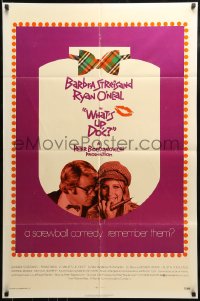 9p965 WHAT'S UP DOC 1sh 1972 Barbra Streisand, Ryan O'Neal, directed by Peter Bogdanovich!