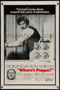 9p969 WHERE'S POPPA 1sh 1970 Carl Reiner directed comedy, George Segal & Ruth Gordon!