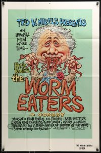 9p991 WORM EATERS 1sh 1977 Ted V. Mikels gross-out classic, great wacky artwork by Green!