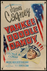 9p992 YANKEE DOODLE DANDY 1sh 1942 James Cagney classic patriotic biography of George M. Cohan!