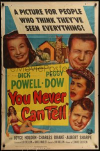 9p995 YOU NEVER CAN TELL 1sh 1951 Dick Powell is a reincarnated dog who inherited a fortune!