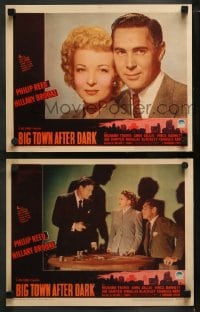 9r871 BIG TOWN AFTER DARK 2 LCs 1948 Philip Reed, Hillary Brooke, Richard Travis, gambling!