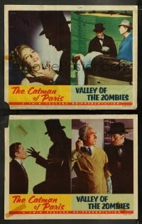 9r878 CATMAN OF PARIS/VALLEY OF THE ZOMBIES 2 LCs 1956 cool monster double-bill!