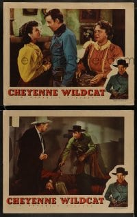 9r879 CHEYENNE WILDCAT 2 LCs 1944 Bill Elliott as Red Ryder, Francis McDonald!