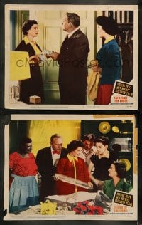 9r894 FATHER OF THE BRIDE 2 LCs 1950 pretty Elizabeth Taylor, Spencer Tracy, Joan Bennett!