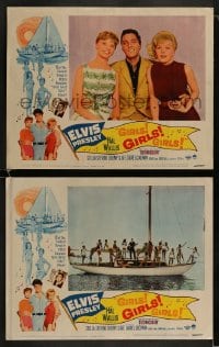 9r902 GIRLS GIRLS GIRLS 2 LCs 1962 Elvis Presley, Stella Stevens, faux image with him on boat!