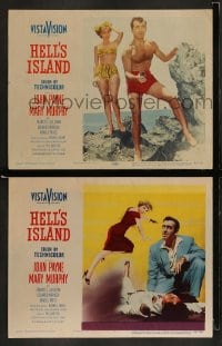 9r911 HELL'S ISLAND 2 LCs 1955 John Payne & sexiest Mary Murphy in the South Seas!