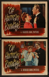 9r952 OF HUMAN BONDAGE 2 LCs 1946 great images of Paul Henreid and Eleanor Parker, Somerset Maugham