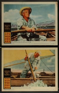 9r954 OLD MAN & THE SEA 2 LCs 1958 great images of Spencer Tracy in Hemingway's classic!