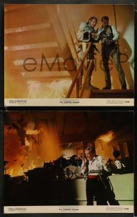 9r765 TOWERING INFERNO 4 color 11x14 stills 1974 Fire Chief Steve McQueen & Newman, fire fighting!