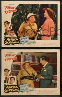 9r607 AFRICA SCREAMS 5 LCs 1949 great images of Bud Abbott & Lou Costello in jungle with animals!