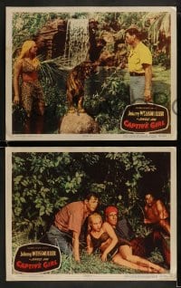 9r676 CAPTIVE GIRL 4 LCs 1950 Johnny Weissmuller as Jungle Jim battles to save Leopard Girl, Crabbe!