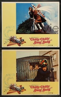 9r785 CHITTY CHITTY BANG BANG 3 LCs 1969 Dick Van Dyke, Sally Ann Howes, border art of flying car!