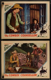 9r553 COWBOY COUNSELLOR 6 LCs 1932 great images of western cowboy Hoot Gibson & Sheila Manners!