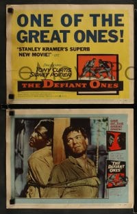 9r110 DEFIANT ONES 8 LCs 1958 escaped cons Tony Curtis & Sidney Poitier chained together on the run!