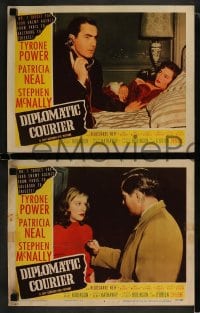 9r685 DIPLOMATIC COURIER 4 LCs 1952 cool images of Power, Neal, Stephen McNally, Karl Malden!