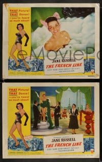 9r800 FRENCH LINE 3 2D LCs 1954 Howard Hughes, sexy Jane Russell in France!