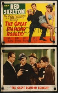 9r168 GREAT DIAMOND ROBBERY 8 LCs 1953 daffy couple Red Skelton & sexy Cara Williams, cool tc art!