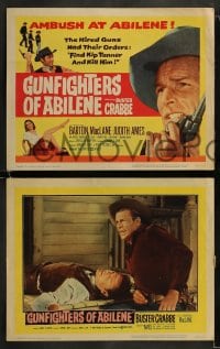 9r170 GUNFIGHTERS OF ABILENE 8 LCs 1959 great images of cowboy Buster Crabbe, with Barton MacLane!