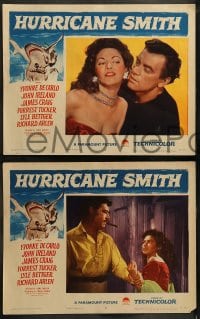 9r204 HURRICANE SMITH 8 LCs 1952 great images of sexy tropical babe Yvonne De Carlo, John Ireland