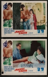 9r220 JOHNNY TIGER 8 LCs 1966 shirtless Robert Taylor, pretty Geraldine Brooks!