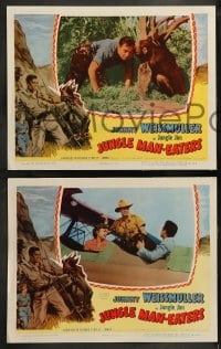 9r716 JUNGLE MAN-EATERS 4 LCs 1954 Johnny Weissmuller as Jungle Jim, Karin Booth!