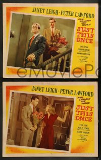 9r572 JUST THIS ONCE 6 LCs 1952 Peter Lawford, sexy Janet Leigh, Lewis Stone, Richard Anderson!
