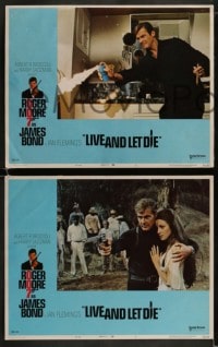 9r241 LIVE & LET DIE 8 West Hemi LCs 1973 Roger Moore as James Bond, sexy Jane Seymour, Yaphet Kotto!