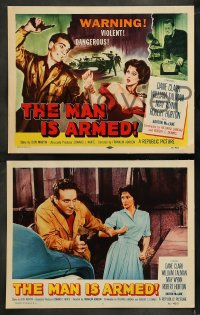 9r254 MAN IS ARMED 8 LCs 1956 violent dangerous Dane Clark, sexy May Wynn, William Talman!