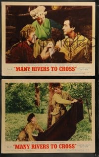 9r821 MANY RIVERS TO CROSS 3 LCs 1955 Robert Taylor, Eleanor Parker, Russ Tamblyn!
