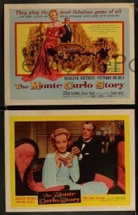 9r265 MONTE CARLO STORY 8 LCs 1957 Dietrich, Vittorio De Sica, high stakes, low cut gowns, gambling!