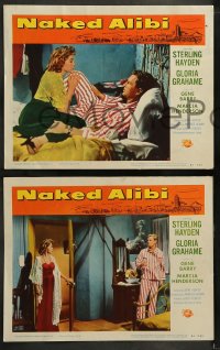 9r515 NAKED ALIBI 7 LCs 1954 sexy Gloria Grahame, Sterling Hayden, Gene Barry, film noir!
