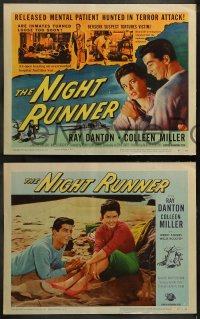 9r283 NIGHT RUNNER 8 LCs 1957 released mental patient Ray Danton romances pretty Colleen Miller!