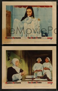 9r285 NUN'S STORY 8 LCs 1959 religious missionary Audrey Hepburn, Peter Finch, Fred Zinnemann!