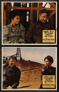 9r829 OKLAHOMA CRUDE 3 LCs 1973 George C. Scott & Faye Dunaway, directed by Stanley Kramer!