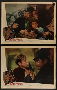 9r289 OLIVER TWIST 8 LCs 1951 Robert Newton as Bill Sykes, directed by David Lean!