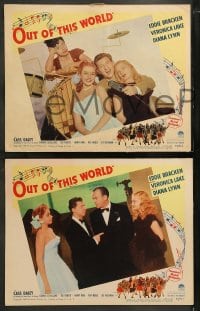 9r833 OUT OF THIS WORLD 3 LCs 1945 wacky Eddie Bracken, Diana Lynn, two with Veronica Lake!
