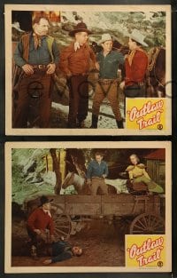 9r834 OUTLAW TRAIL 3 LCs 1944 cowboy western images of Hoot Gibson, Bob Steele, Jennifer Holt!