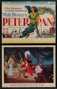 9r309 PETER PAN 8 LCs 1953 Walt Disney animated cartoon fantasy classic, great images!